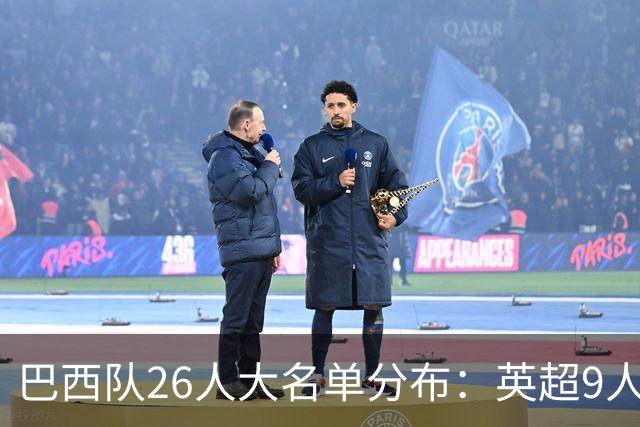 巴西队26人大名单分布：英超9人，五大联赛共计16人